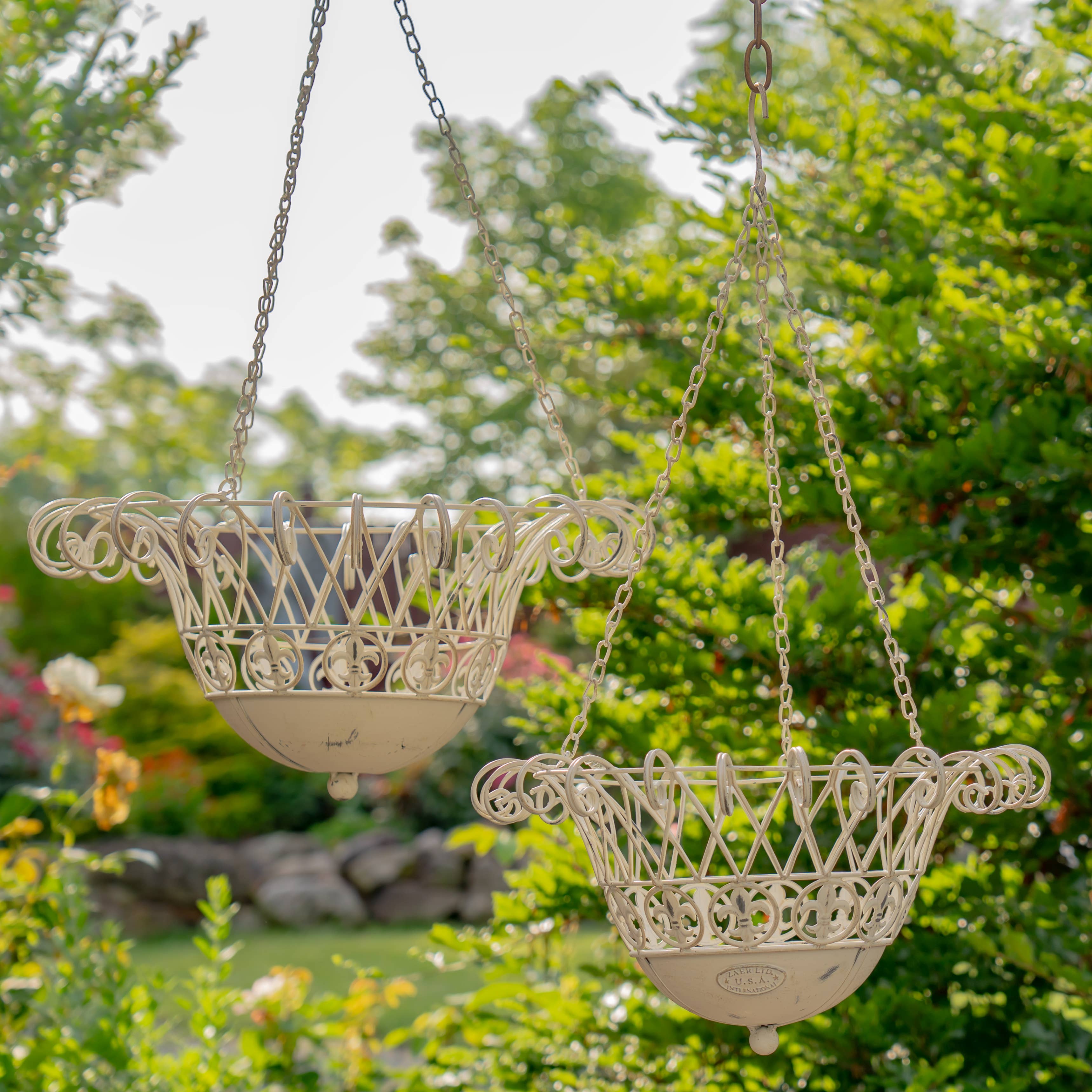 Zaer Ltd. International - Wholesale Hanging Planter - "Stephania" Hanging Basket Planters in 3 Colors 2 Pc/Set5