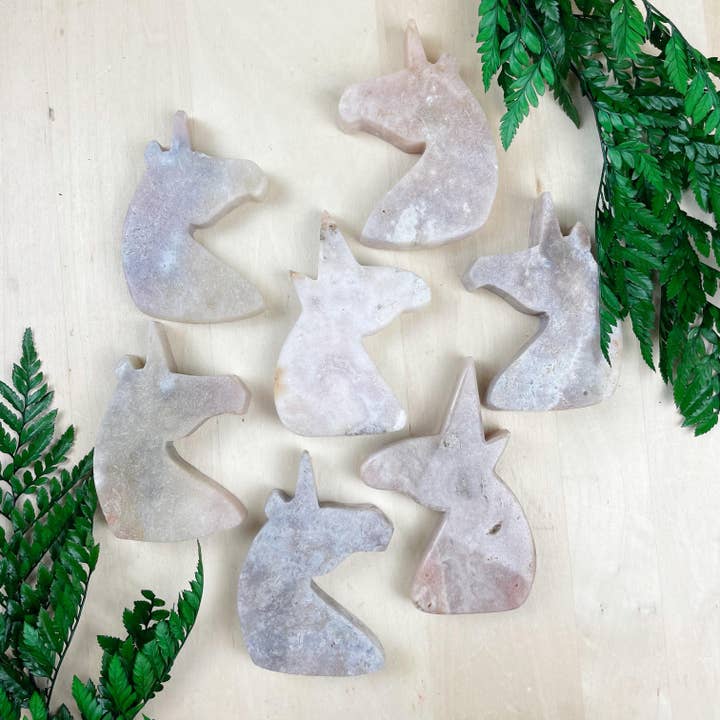 Ewelina Pas Jewelry - Wholesale Spiritual Stone/Crystal - Pink Amethyst Unicorn Carving