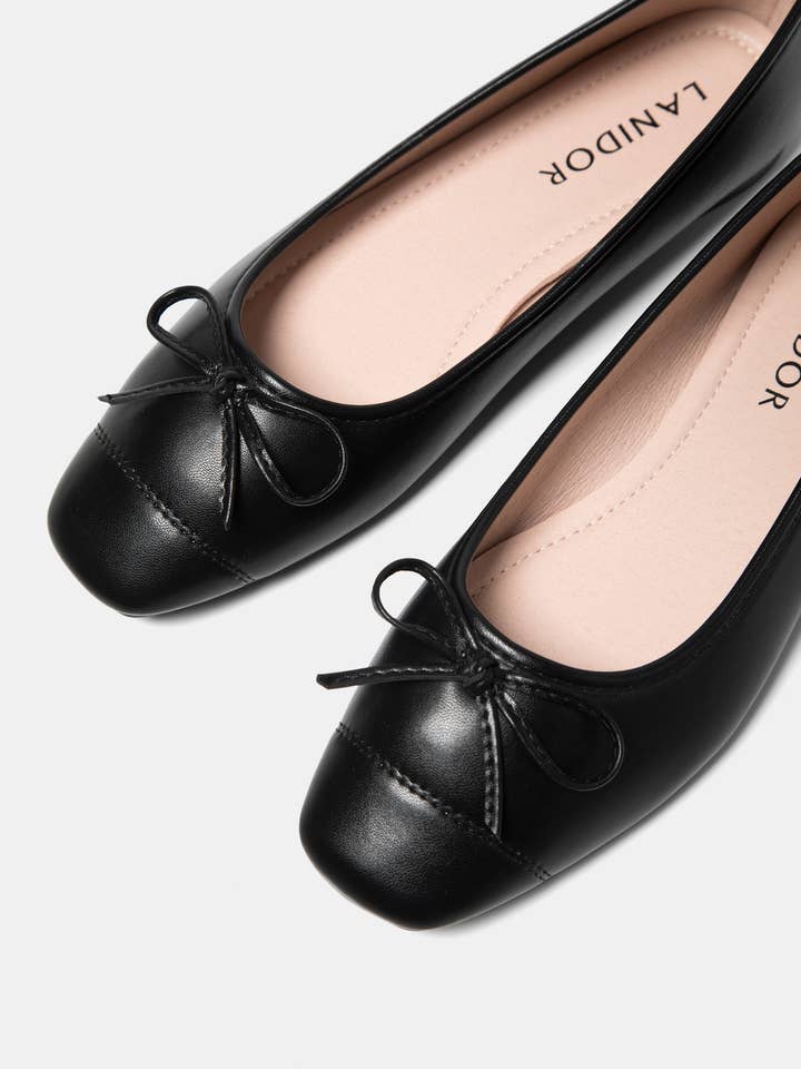 Leather Effect Ballet Flats (487305-1) for wholesale by Lanidor