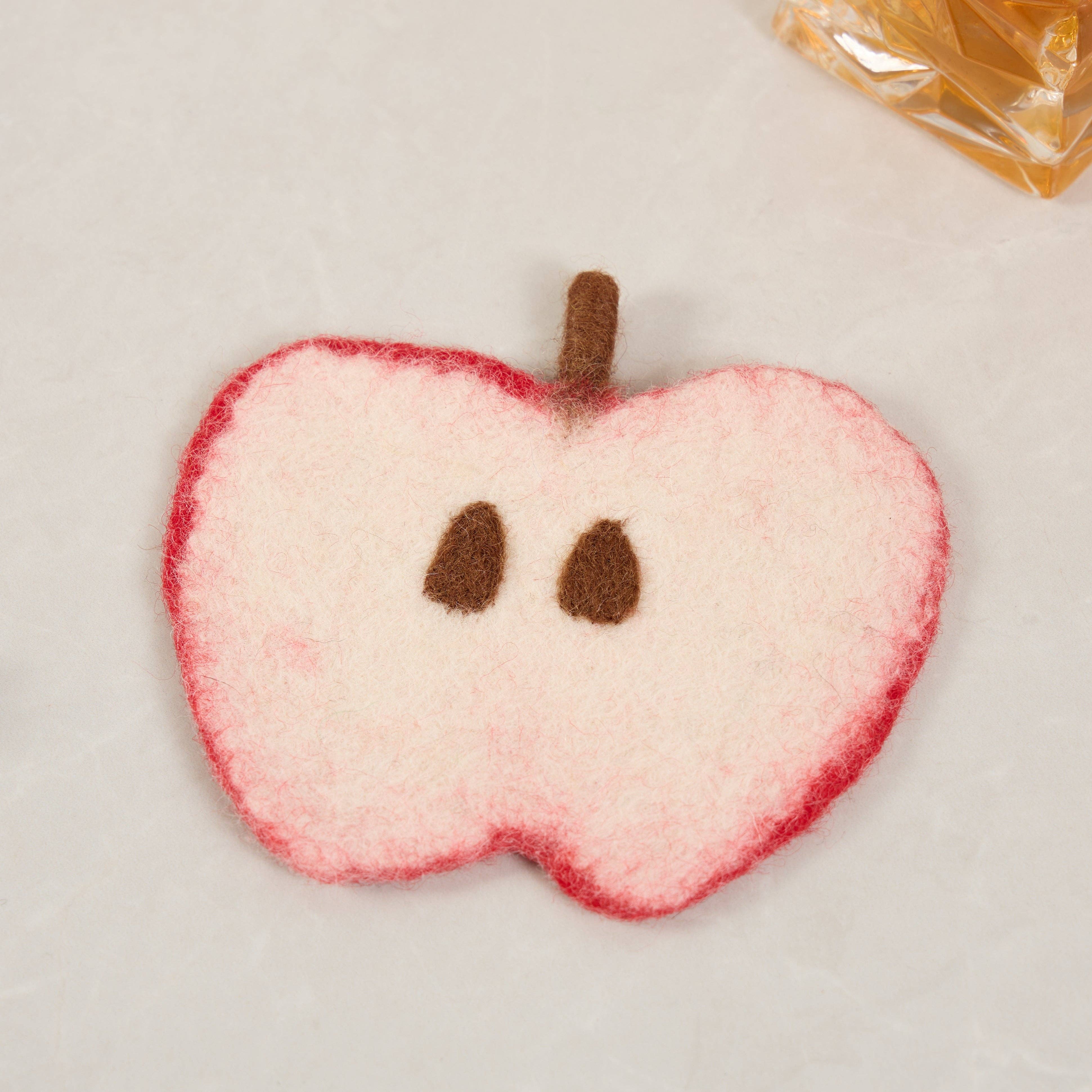 Sparkle Being - Vente Sous-verre - Sous-verres à fruits en feutre de laine fabriqués à la main - avocat, pomme, kiwi4