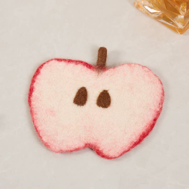 Sparkle Being - Wholesale Coasters - Handcrafted Wool Felt Fruits Coasters - Avocado, Apple, Kiwi4