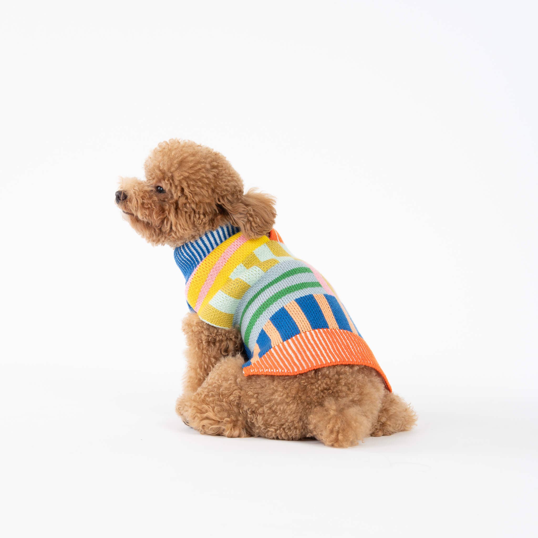 VERLOOP | knits - Wholesale Pet Sweater - Dog - Patchwork Stripe Dog Sweater14