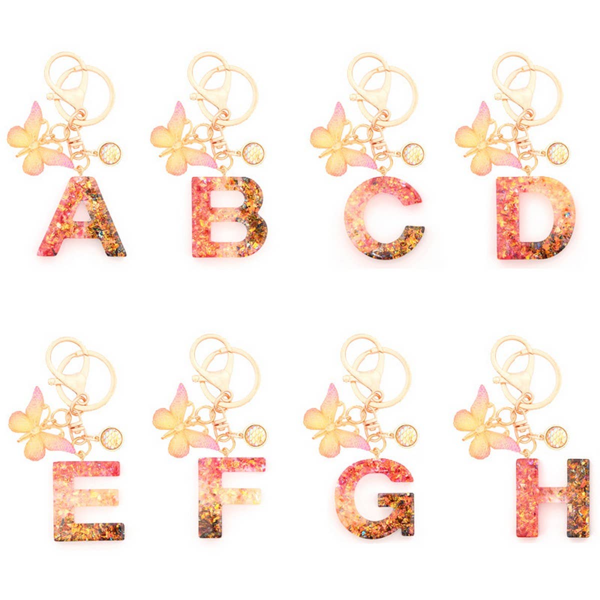 ACCITY - Wholesale Keychain - Women's - Creative Crystal Letter Keychain with Resin Sequins_CWAB502126