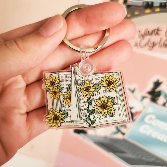Open Book Keychain for wholesale by Claire L Designs