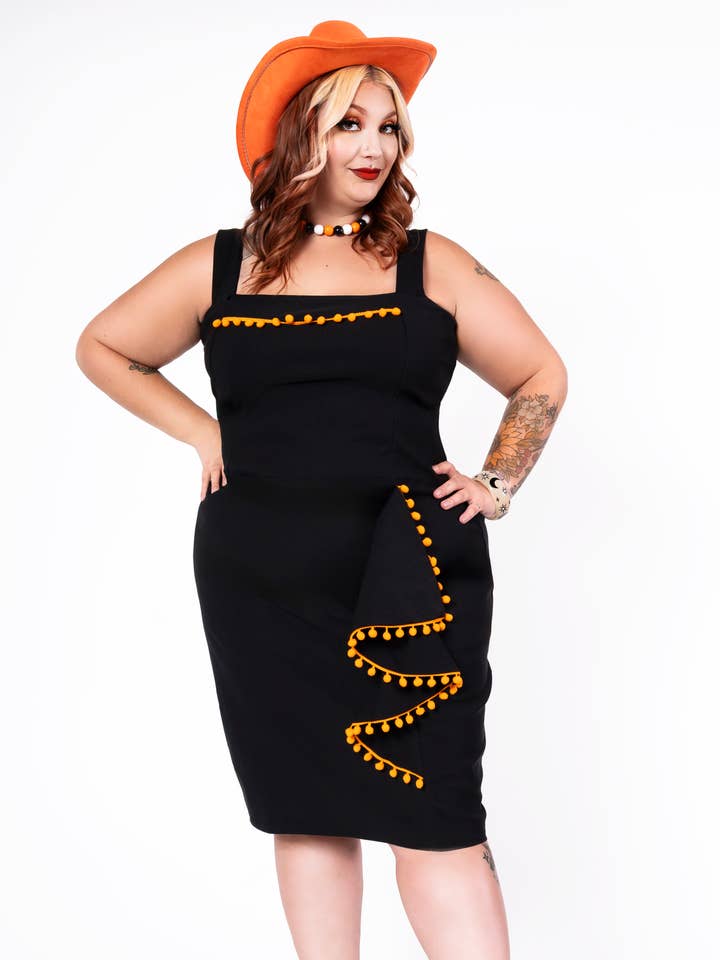 Cayenne dress - black/orange for wholesale by Putré-Fashion