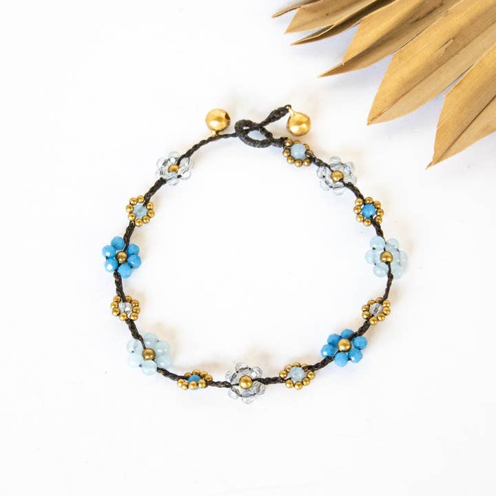 Bali Queen - Wholesale Anklet - Crystal Flower Anklet 5 Pack4