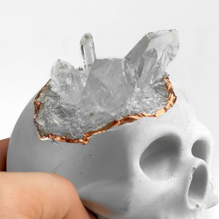 AURA 8 Art Boutique - Vendita all'ingrosso Statuette decorative - Testa di teschio di quarzo trasparente grezzo, scull di cristallo naturale
