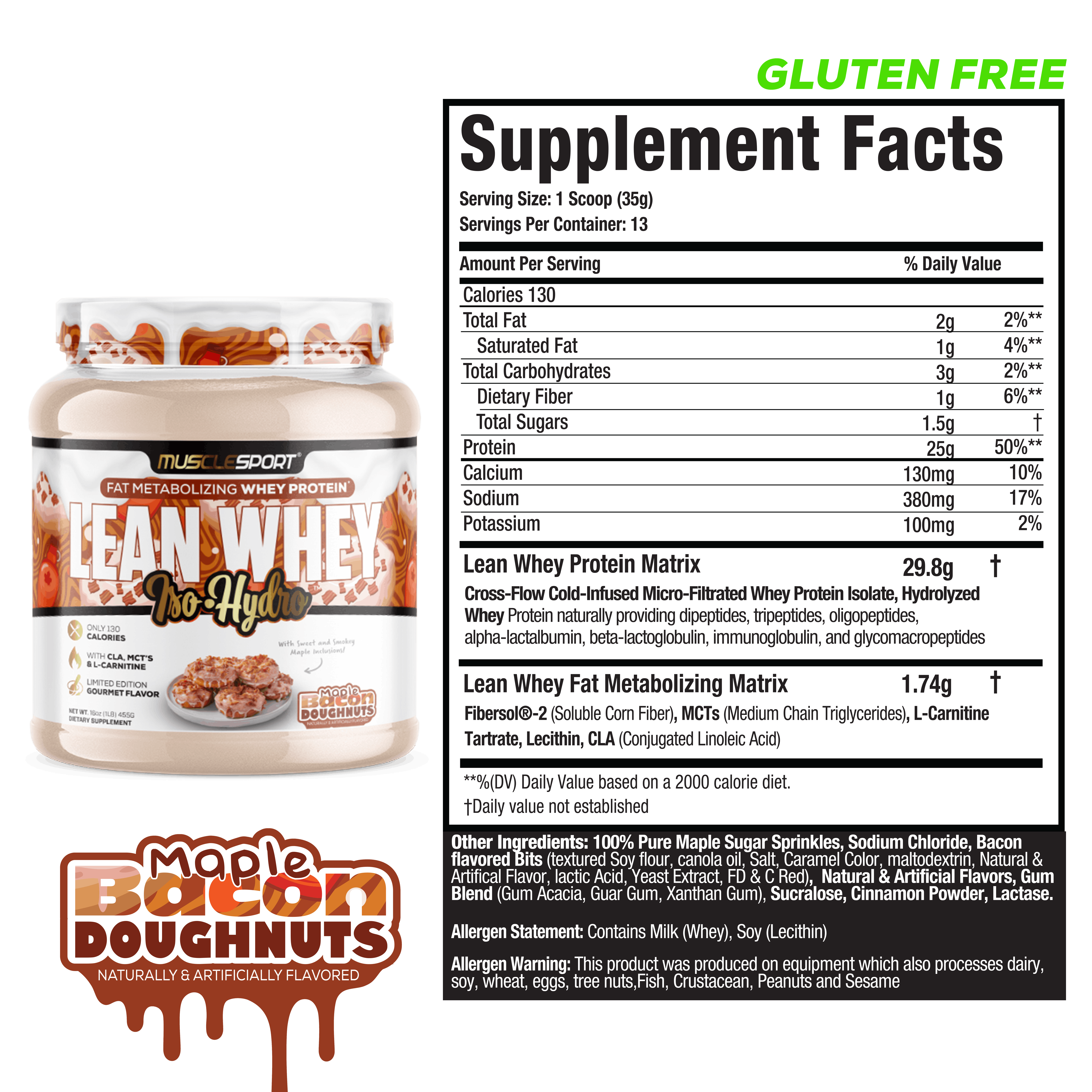 MuscleSport - Wholesale Protein/Superfood Powder - Lean Whey™ Iso Hydro Gourmet Protein 1lb8