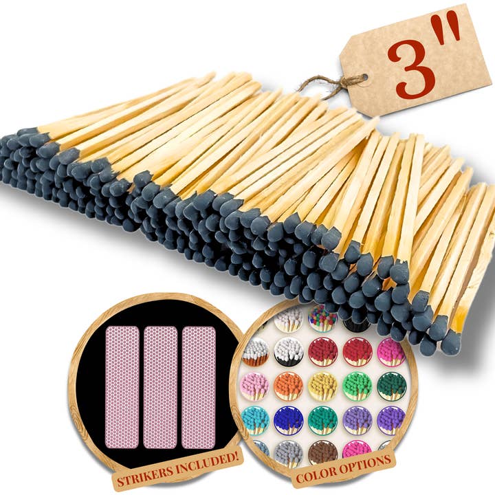 Matches USA - Wholesale Matches - 3" Color Wooden Safety Matches Match Bulk6