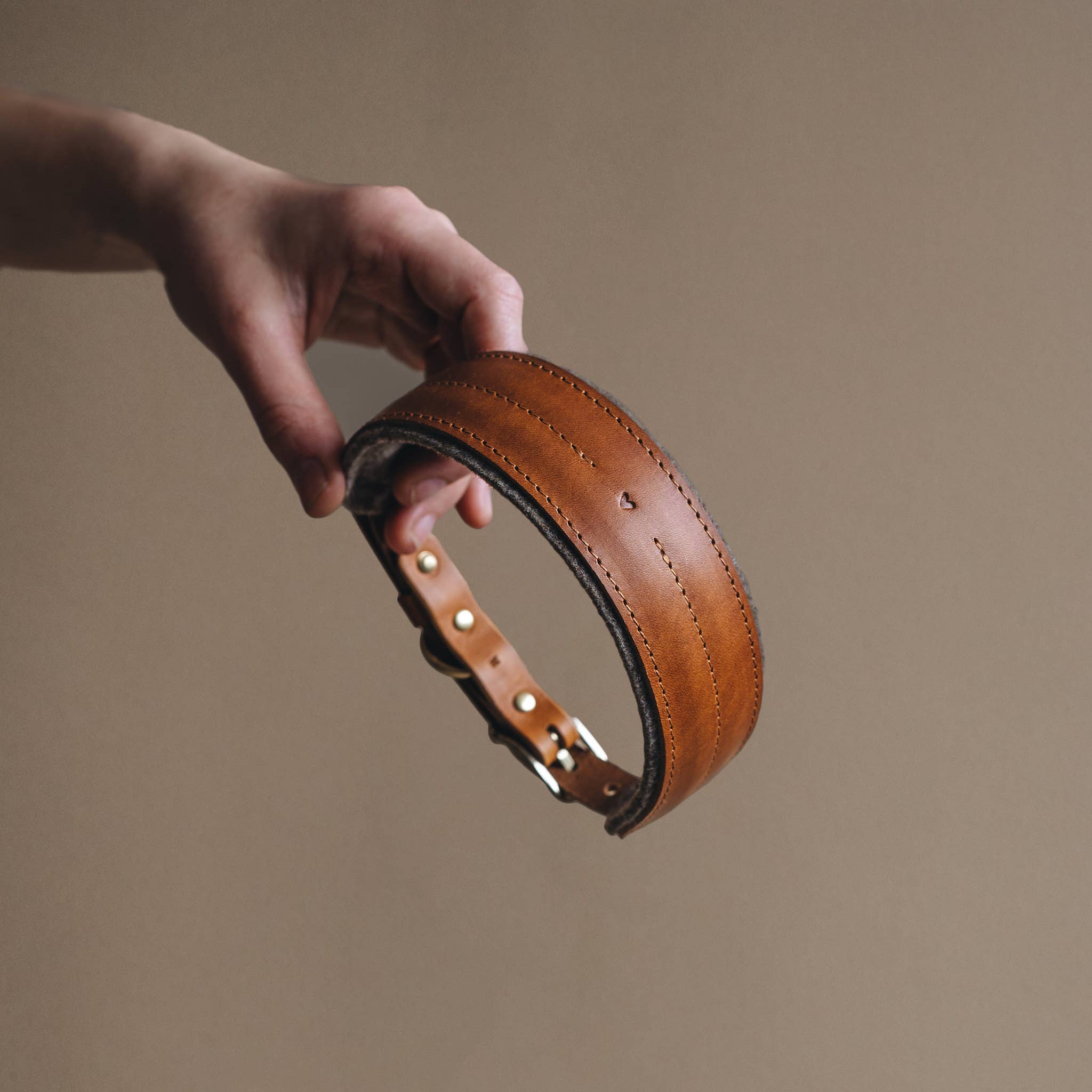 BAND&ROLL – wholesale Pet collar – Dog – Wool Padded Wide Dog Collar. Pine2