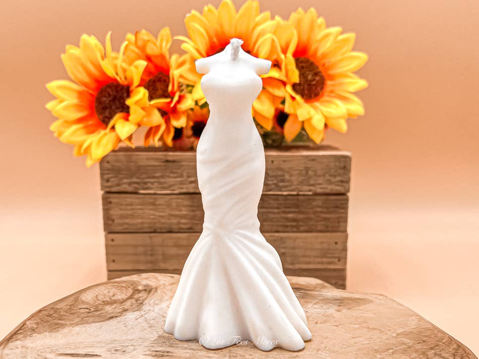 Les Fées Mères - Wholesale Novelty Candle - Unfragranced Wedding Dress Decorative Candle - Mermaid