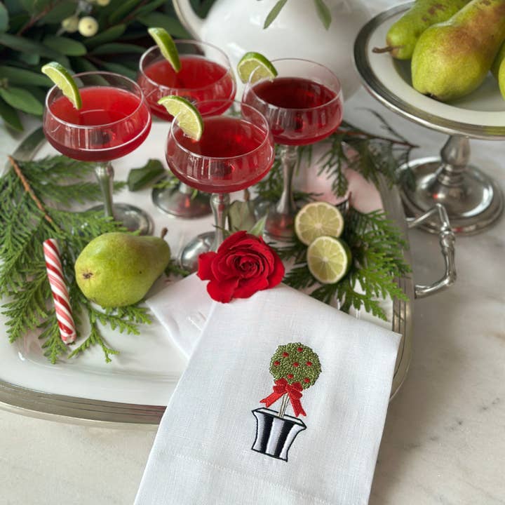Arte Italica & Crown Linen Designs - Wholesale Tea Towel - Holiday Topiary Towel - New Christmas/Holiday4