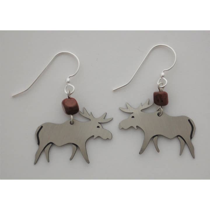 Semaki & Bird - Venta al por mayor Pendientes colgantes - Pendientes Alaska Moose - plata1
