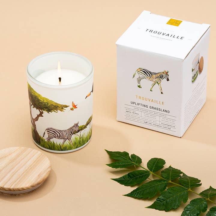 Save the Planet Uplifting Grassland Candle for wholesale by Trouvaille Global