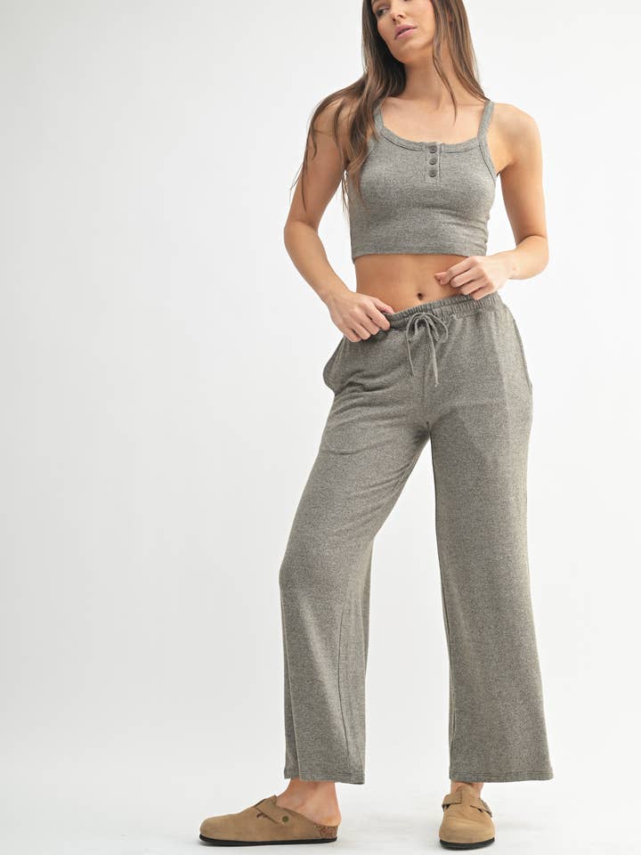 Mono B - Wholesale Lounge Sweatpants/Joggers - Women's - Brushed Wide Leg Lounge Pants