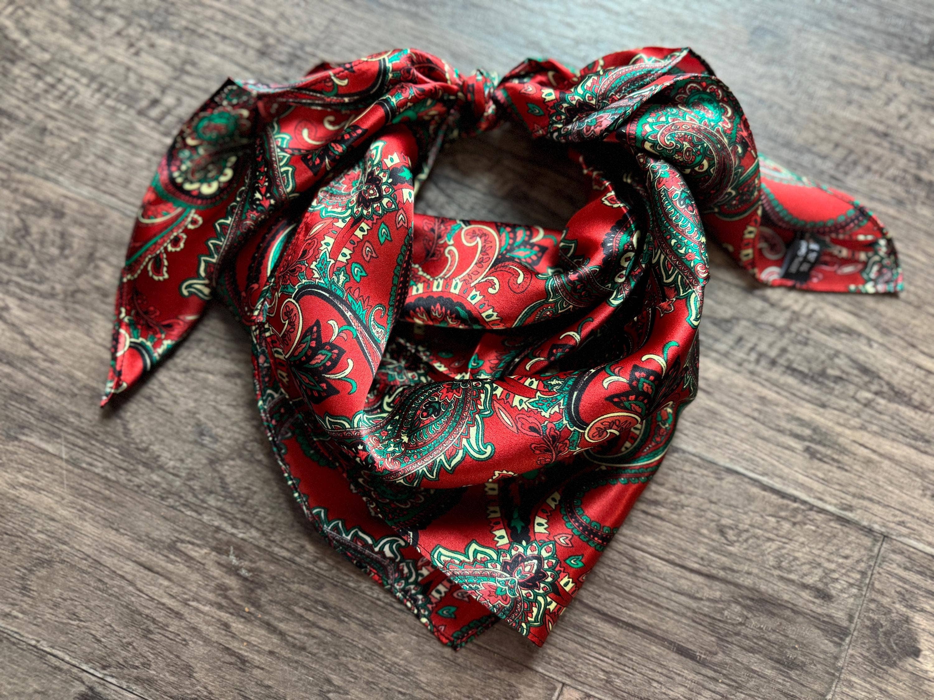 Double B Wild Rags - Venta al por mayor Bufanda - Mujer - 100% Seda Pañuelo Salvaje Clásico Cachemira Rojo Marrón Rosa Negro Púrpura Azul de Double B Wild Rags5