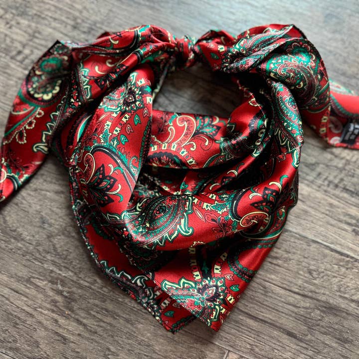 Double B Wild Rags - Wholesale Scarf - Women's - 100% Silk Wild Rag Classic Paisley Red Brown Pink Black Purple Blue by Double B Wild Rags5