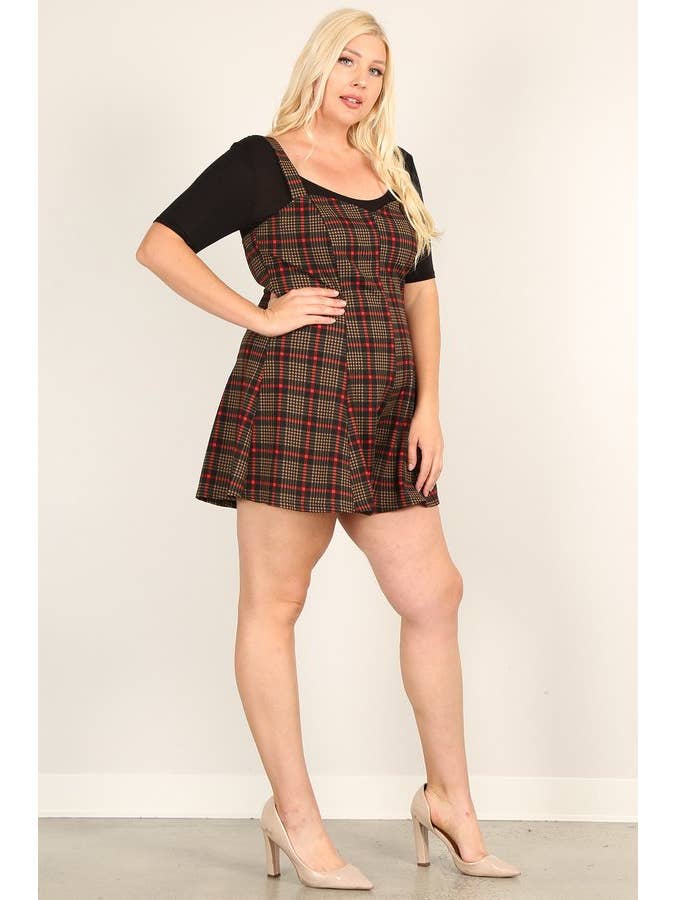 Noir Barboteuse à carreaux grande taille - WG17545-RP en vente sur Faire2