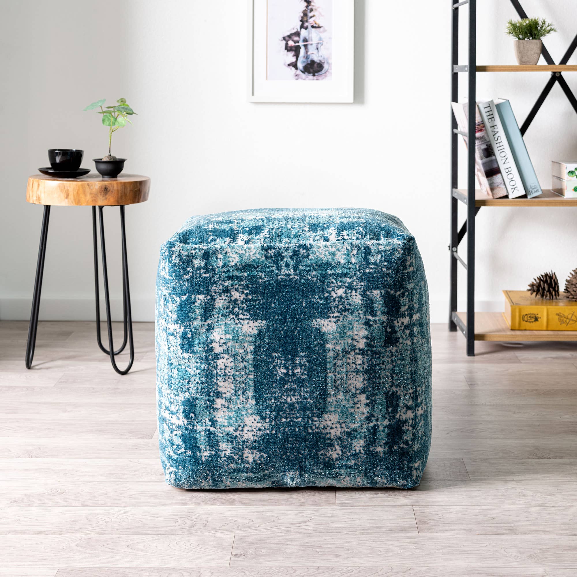 LR Home - Wholesale Pouf - Modern Abstract Square Upholstered Ottoman Pouf7