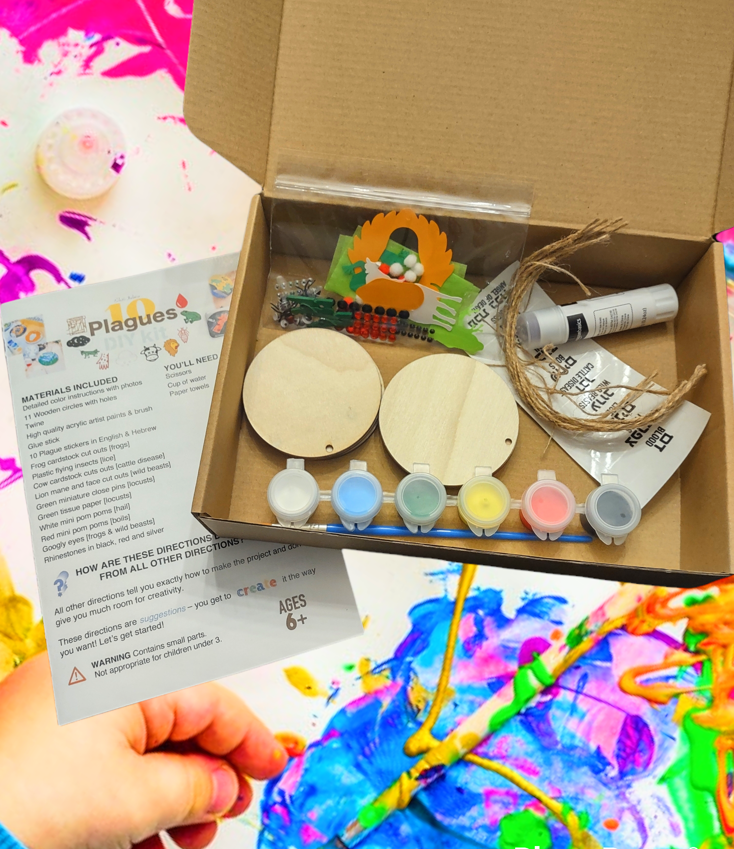 Eclectic Judaica – Kit de artesanato DIY - Criança por atacado – Kit Artesanal Passover 10 Pragas4