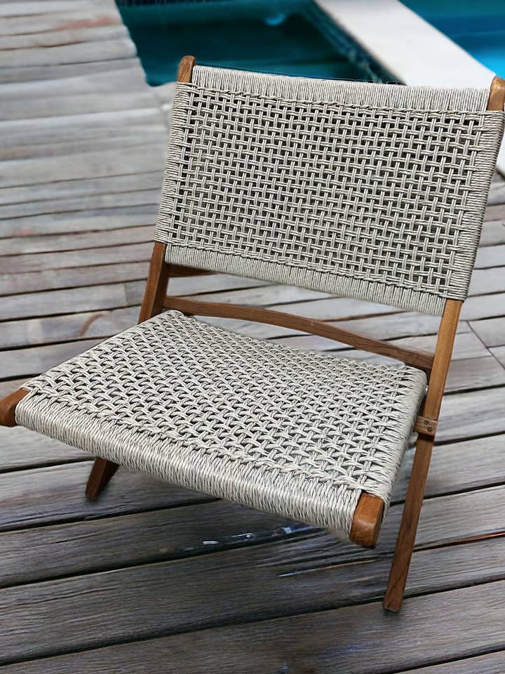 Lazy Folding Teak & Syntetisk Rattan Stol for engroshandel hos Asian Accents
