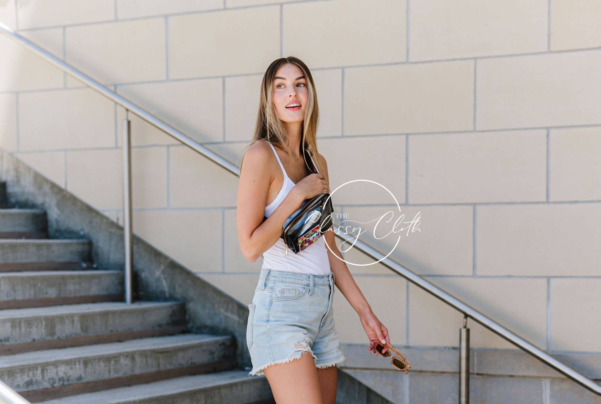 The Classy Cloth WS - Wholesale Belt Bag - Women's - Stadium Clear Belt Bag - Black RTS7