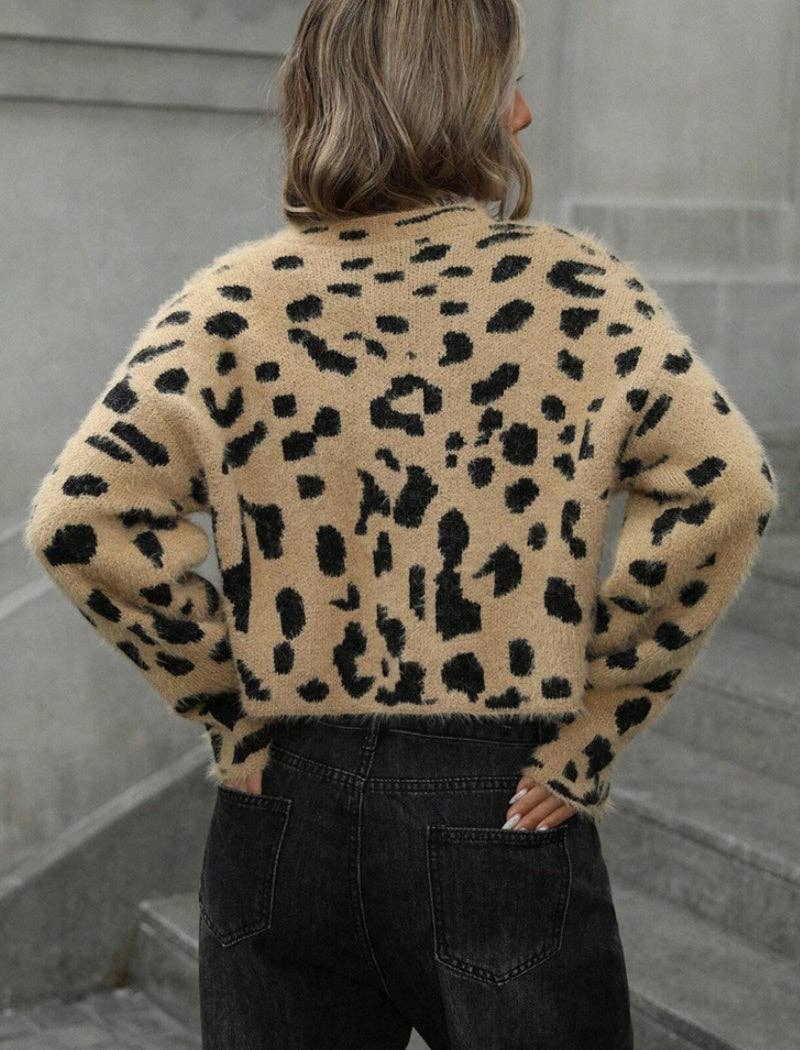 Cropped Leopard Print Sweater for wholesale on Faire1