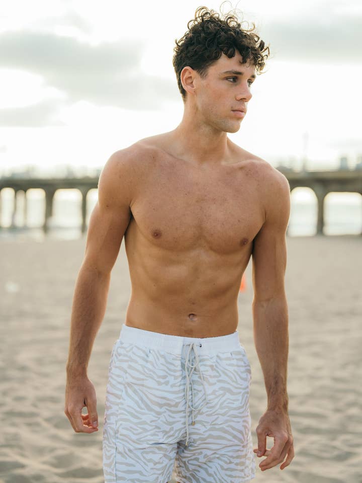 Iiso em Calção Zebra Branco por atacado de IVY Swimwear