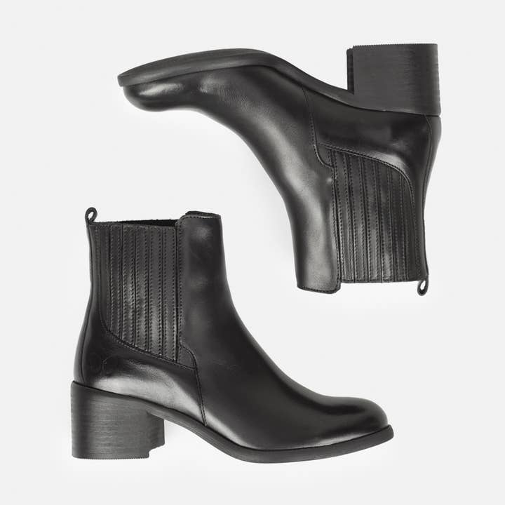 Women´S Leather Heeled Ankle Boots - Mira D947 Anilex Black for wholesale on Faire3