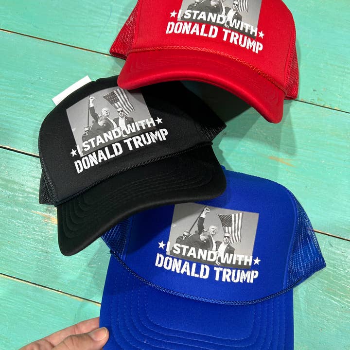 Vibes Hat Company – boné - Unissexo por atacado – Estou com Trump Trucker | Chapéu Donald Trump | Boné eleitoral5