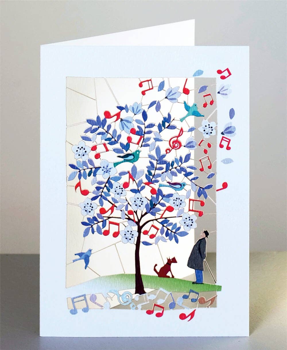 Shadywood Designs - Wholesale Everyday Greeting Card - Musical Notes Tree laser cut card1