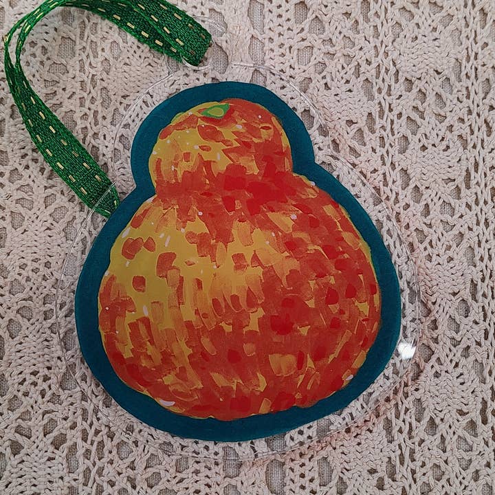 Satsuma-Orange Bruchsicherer Acrylanhänger für den Großhandel von Nattosoup Studio