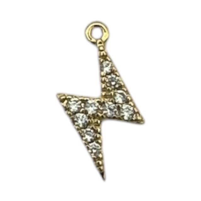 CZ Lightning Bolt Charm for wholesale by Parker J Jewelry & Charm Bar