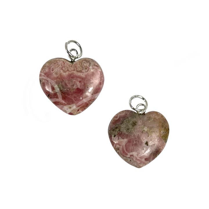 Oceanic Linkways Inc - Wholesale Spiritual Stone/Crystal - (PK 3)PENDANT - HEART RHODOCHROSITE (PK 3) 0.75-1"1