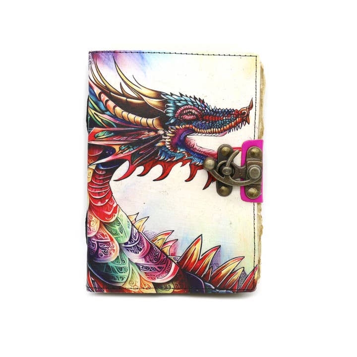 Designs by Deekay Inc. - Wholesale Journal/Diary - Dragonfire Blank Leather Journal (5 x 7 in.)