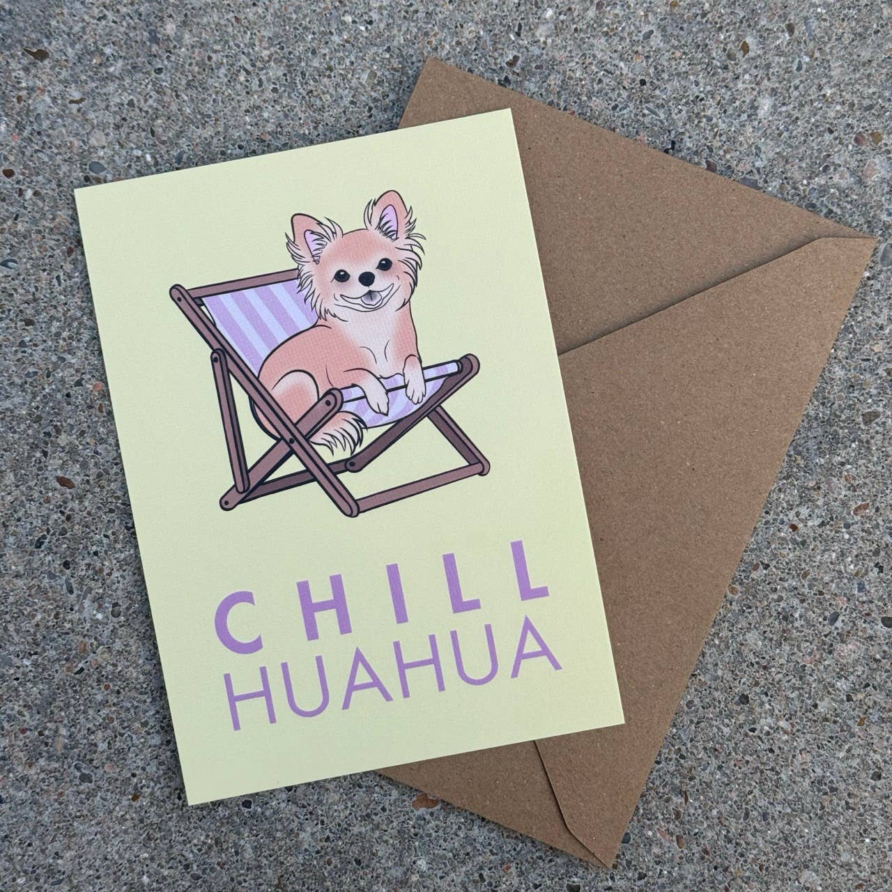 LOLLYPOPARTSTUDIO - Vente Carte de vœux classique - Carte Chihuahua « Chillhuahua »5