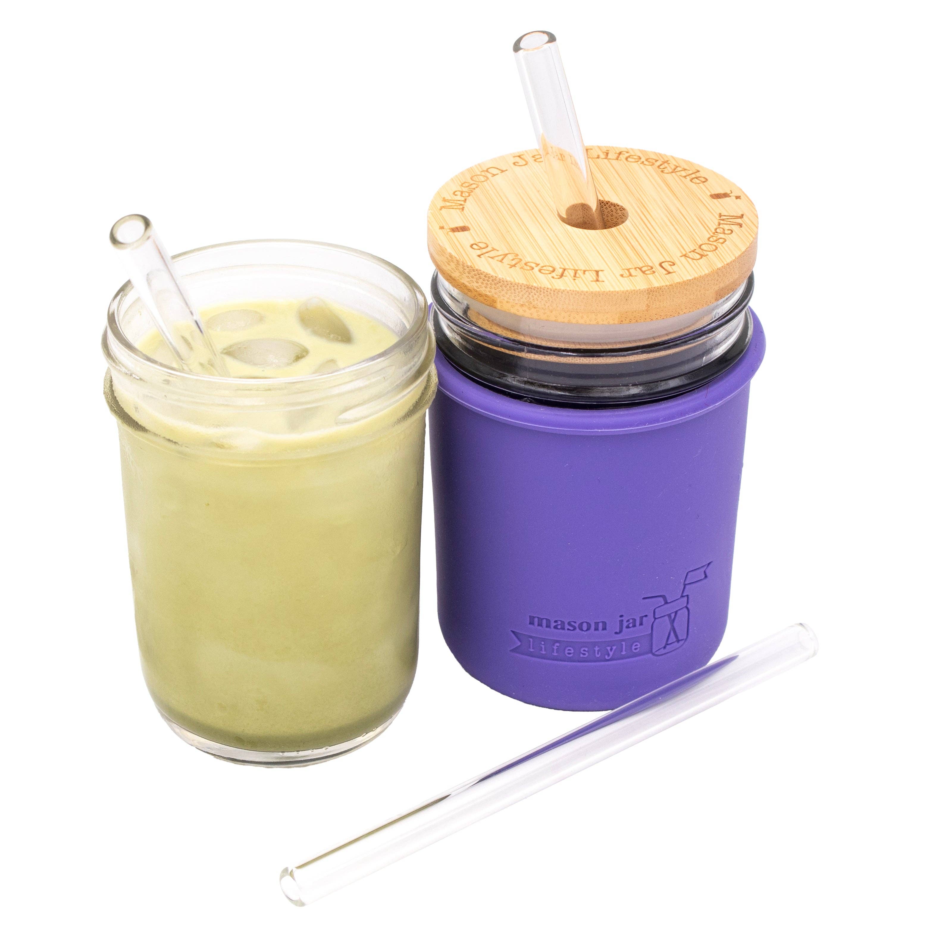 Mason Jar Lifestyle - Wholesale Drinking Straw - Short Glass Straws for Half Pint Mason Jars 4 Pack + Cleaner7