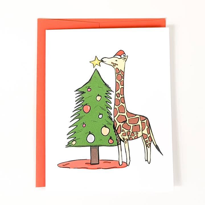 Giraffe Christmas Tree Card för wholesale av Visual Splat