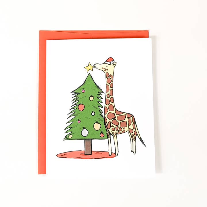 Giraffen-Weihnachtsbaum-Karte für den Großhandel von Visual Splat