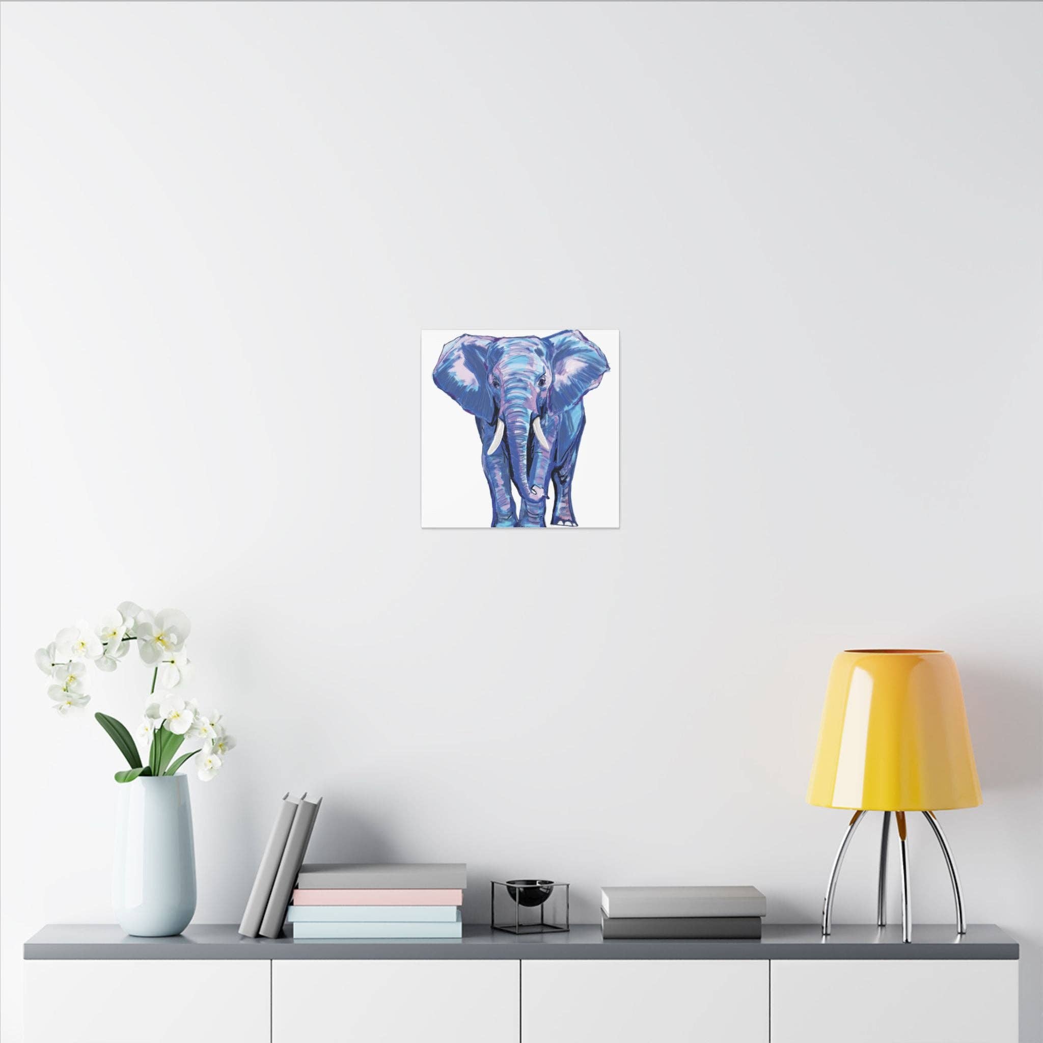Blue Cava - Wholesale Art Print - Blue and Pink Elephant Canvas Art - Colorful Elephant Wall Décor26