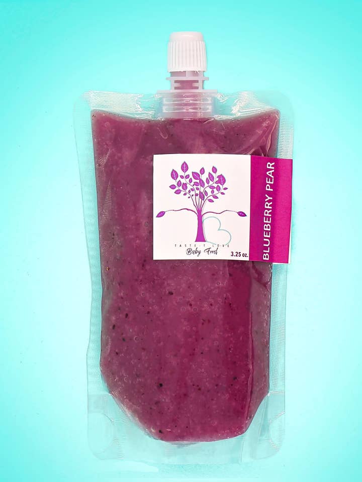 Blueberry Pear Squeeze Pouch for wholesale by Taste T Love Baby Food