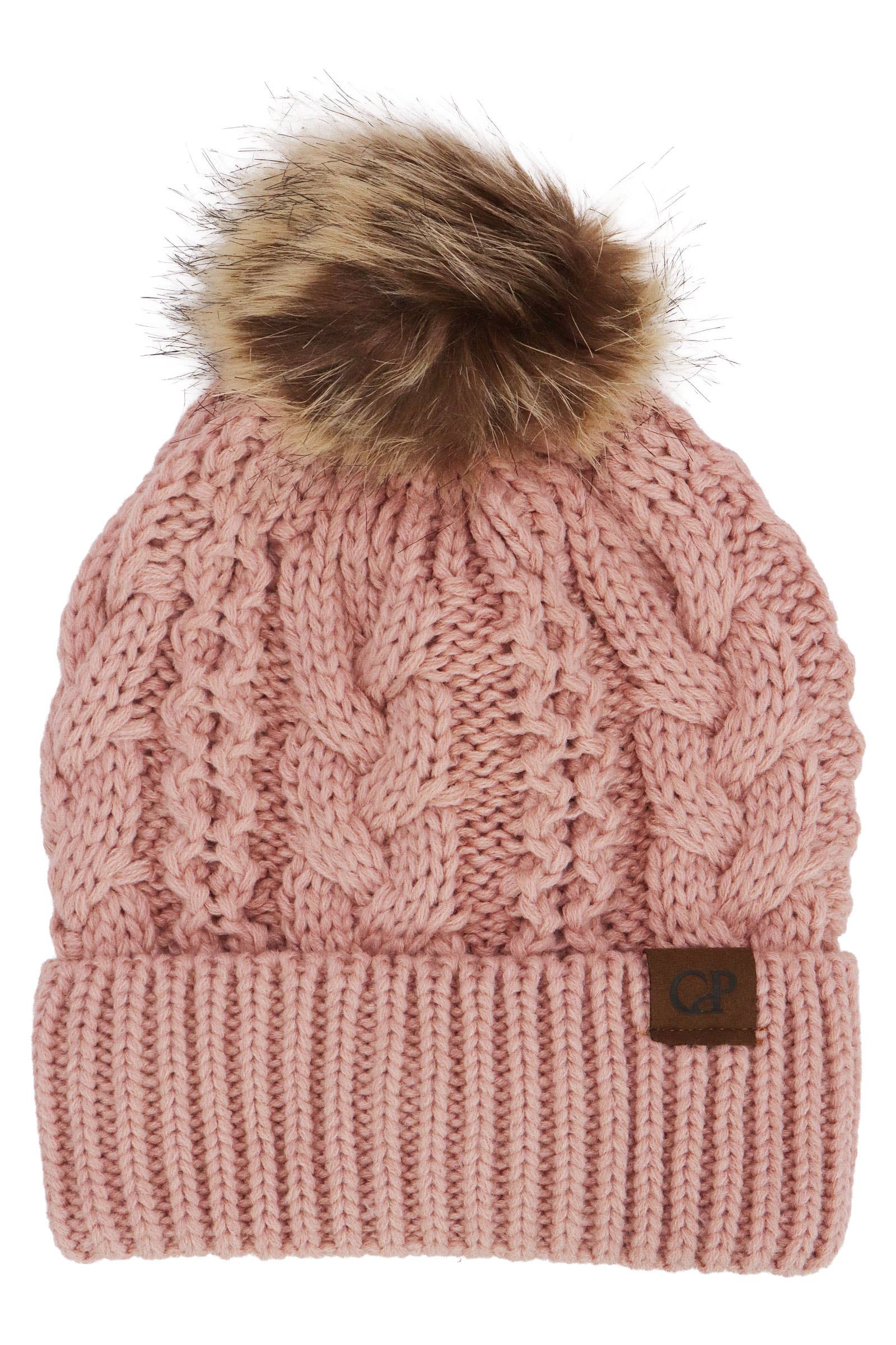 SORTIERT Spiralkabel Gestrickte Zottelige Kunstpelz-Bommelmütze für den Großhandel auf Faire12