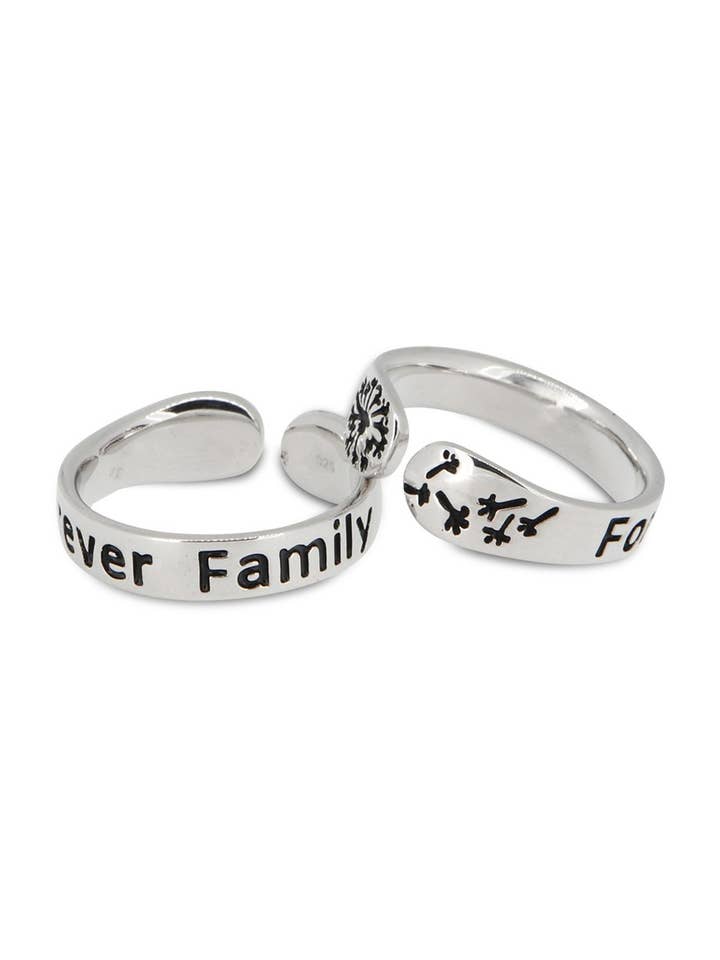 Forever familie justerbar inspirerende Sterling Silver Ring for engroshandel hos Culture Spot