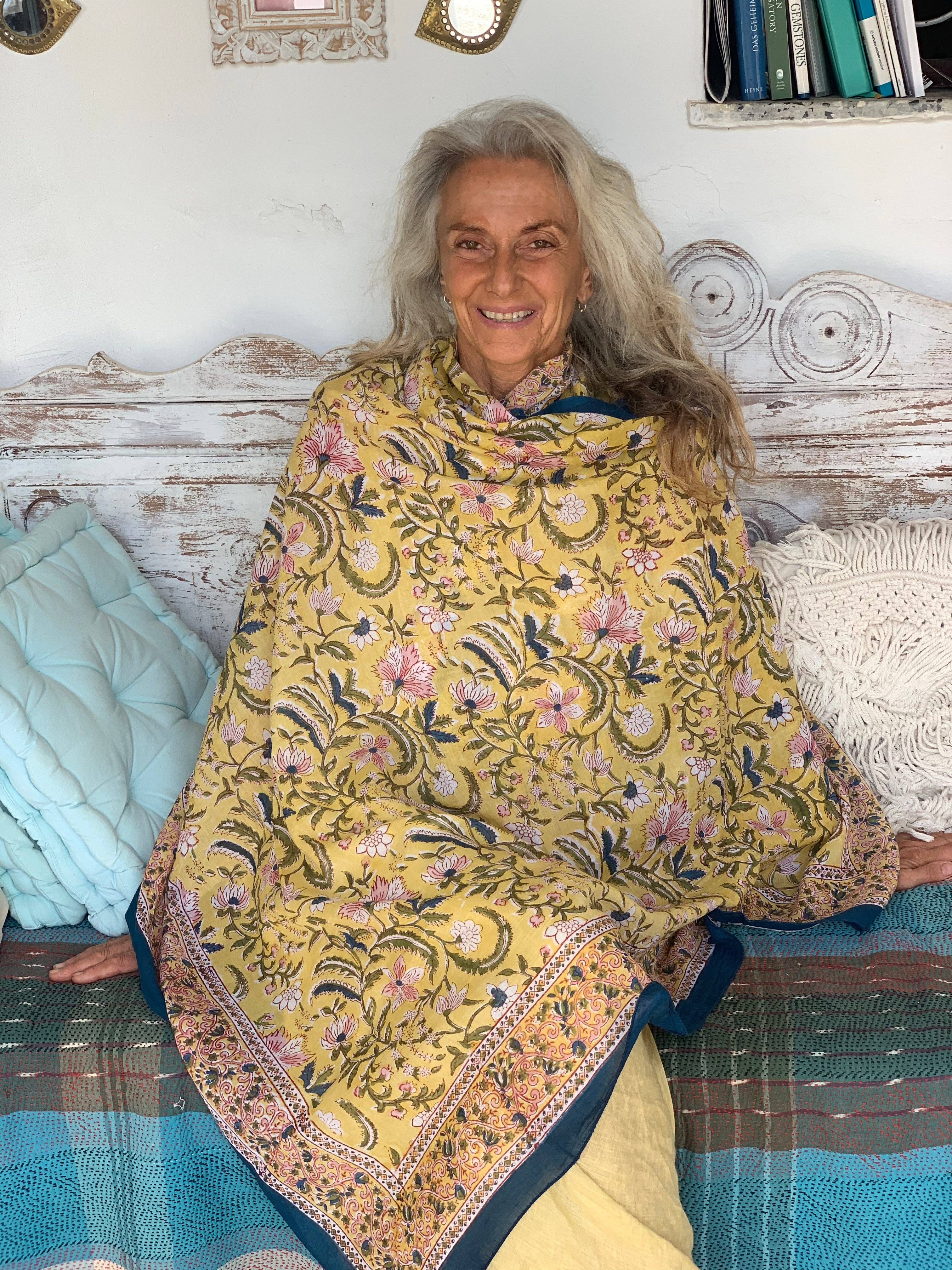 Aurobelle Ibiza - Vendita all'ingrosso Copricostume - Donna - Pareos in cotone con stampa a blocchi fatti a mano - nuova collezione Sarong0