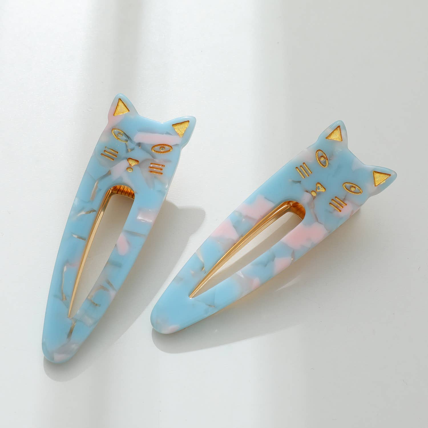 Adorro - Vente Pince à cheveux – femme - Elodie | Lot de 2 barrettes en forme de tête de chat pointue16