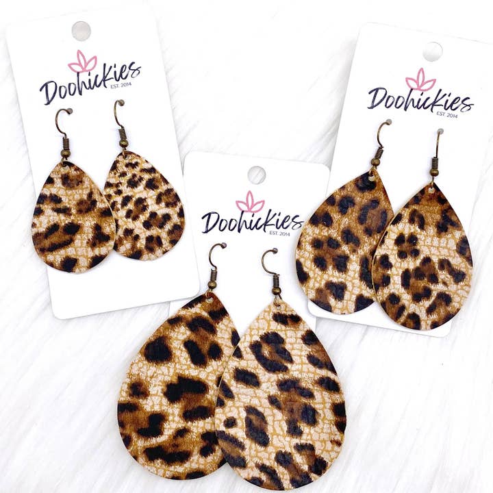 Leopard Teardrops -Earrings for wholesale by Doohickies