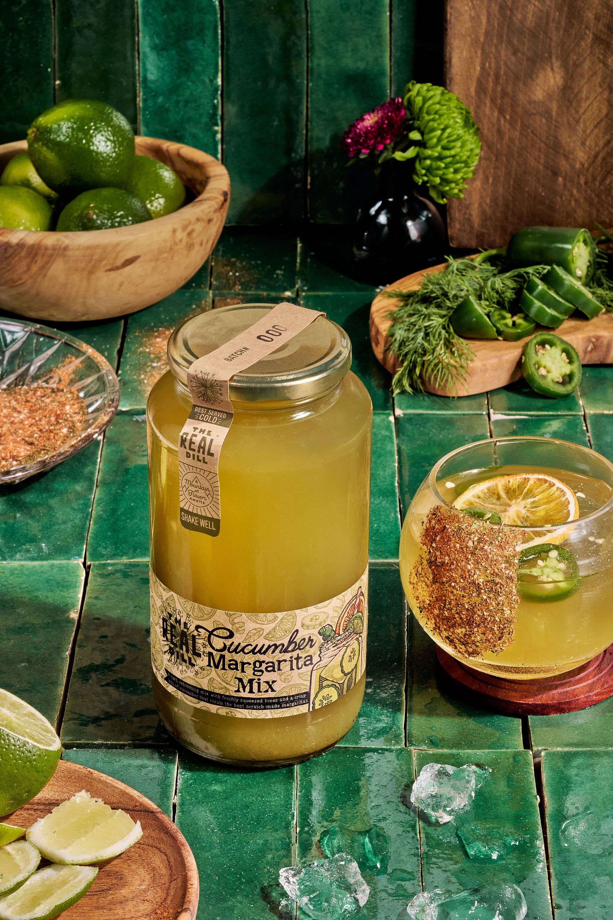 The Real Dill - Wholesale Cocktail Mix/Syrup - Cucumber Margarita Mix, 32 oz3