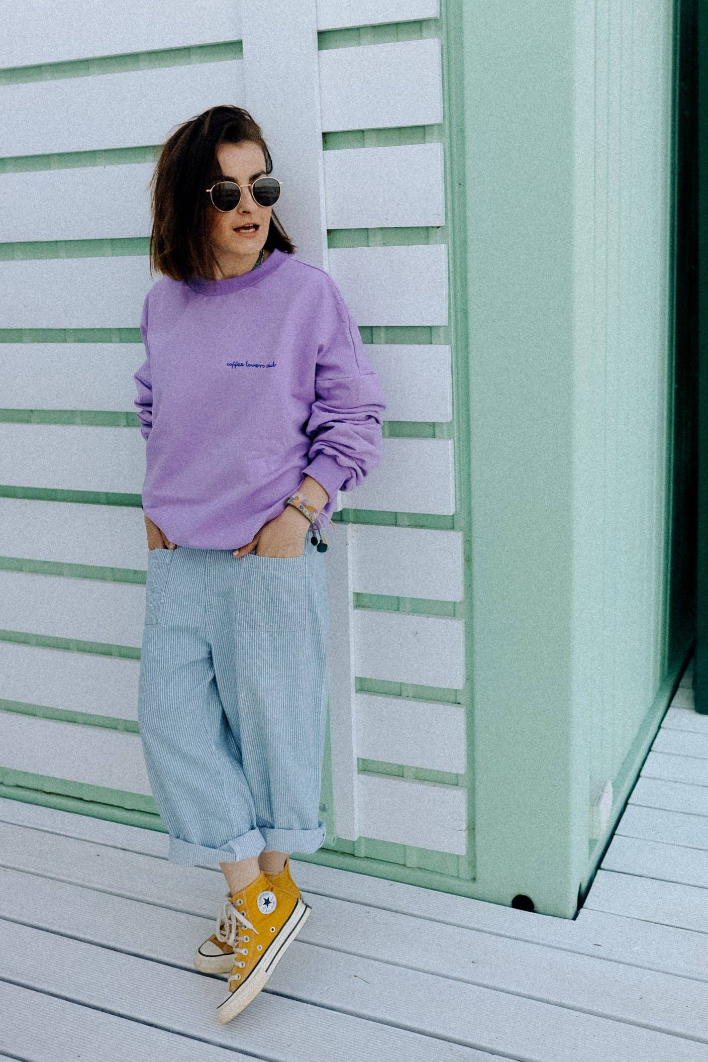 Dont Grow Up - Wholesale Graphic Sweatshirt - Women's - BIG COFFEE LOVER ON PURPLE - SWEATSHIRT (DELIVERY APPROX. 14 DAYS)7