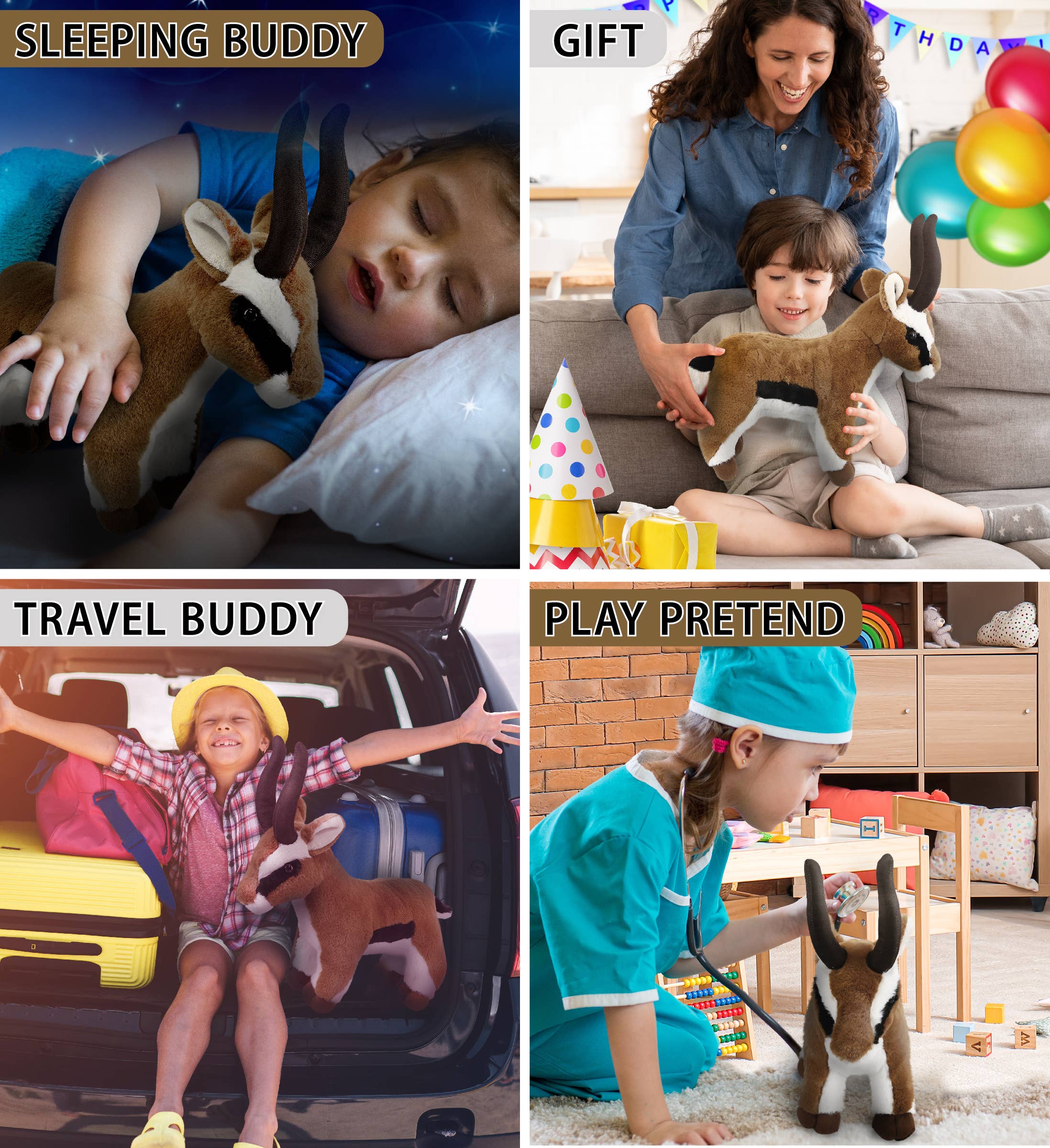 Cota Global - Vente Peluche – enfant et bébé - Peluche ultra-doux - Antilope 10"3