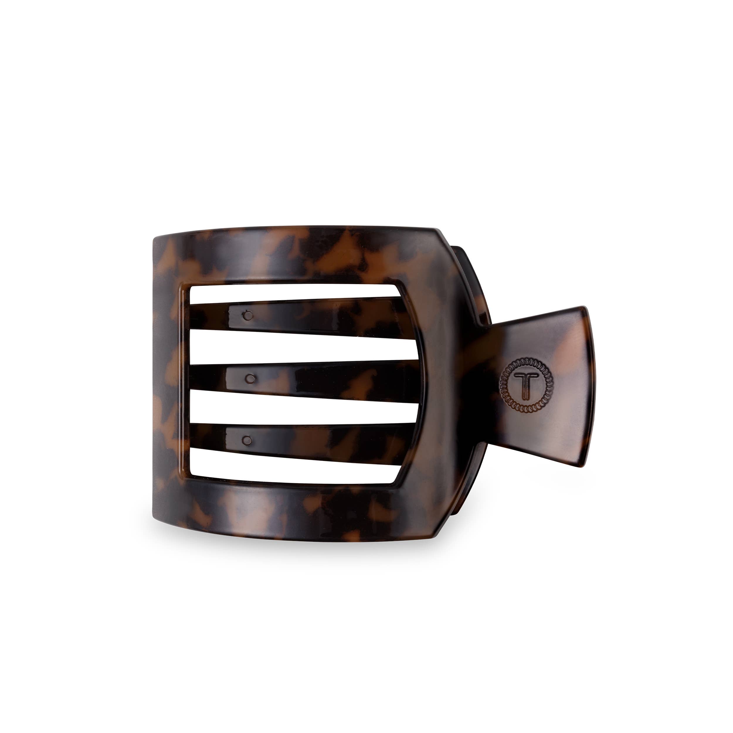 TELETIES - Wholesale Hair Clip - Women's - Square Flat Hair Clip | Med. | Tortoise